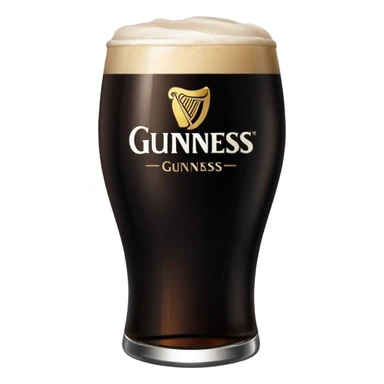 Pint of guiness with the glass only full to the g in the guiness logo on glass sticker
