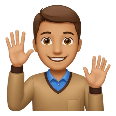 man waving hello sticker