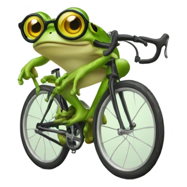 Frog with specs and bike sticker