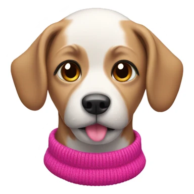 Dog wearing a pink Christmas sweater  sticker