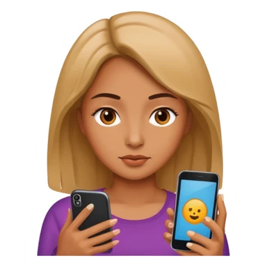 woman looking at phone sticker