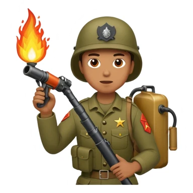 flame thrower war sticker