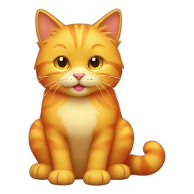 A winking orange and yellow cat with long hair sticker