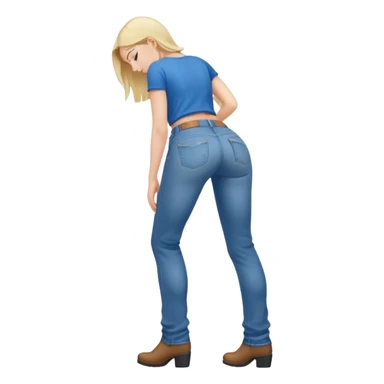 Girl bent over butt exposed sticker