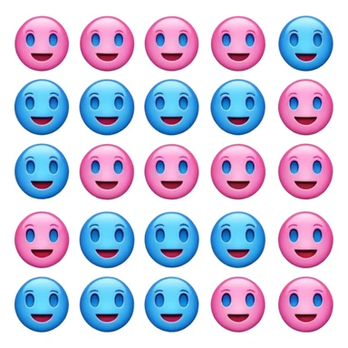 Emoji azul e rosa sticker