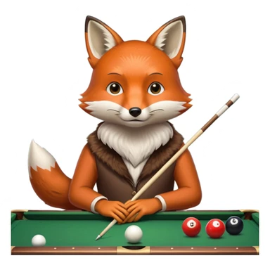 fox playing billiards sticker
