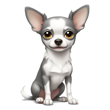 Grey and white chihuahua sitting full body  sticker