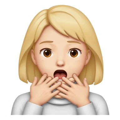 person choking self hands crossed around neck with mouth open  sticker