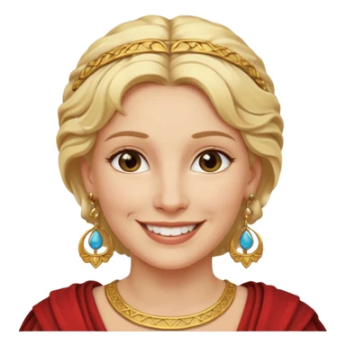 Ancient Roman woman with earrings and blonde hair sticker