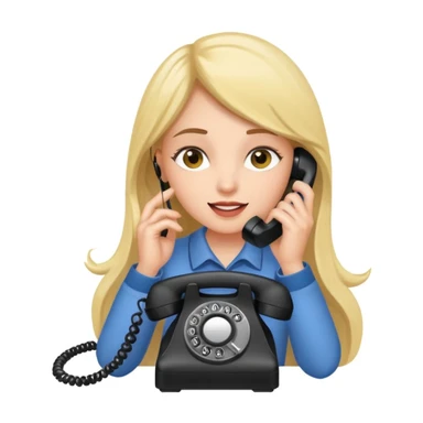 girl talking on telephone in her room sticker