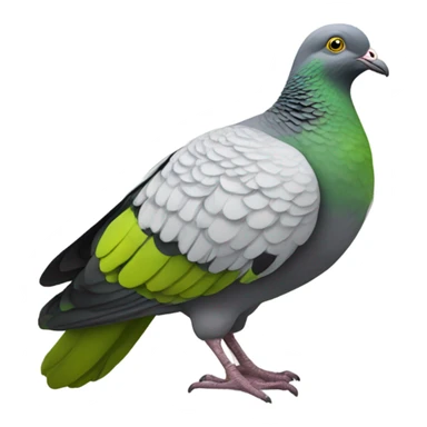 Realistic indian pigeon: yellow-green sticker