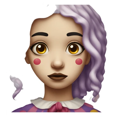 Sad girl clown emoji with a tears  sticker