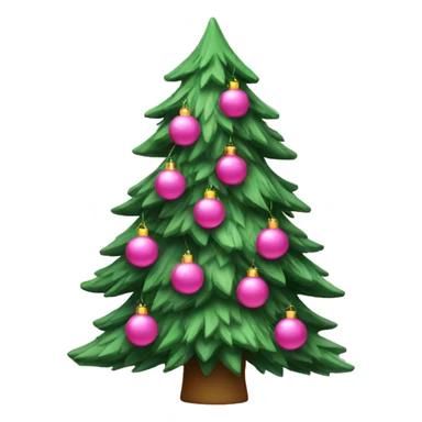 christmas tree with pink decorations  sticker
