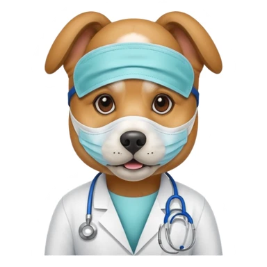 doctor dog Wearing Medical Mask sticker