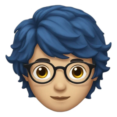 a boy with short brown hair and glasses and a Ravenclaw robe sticker