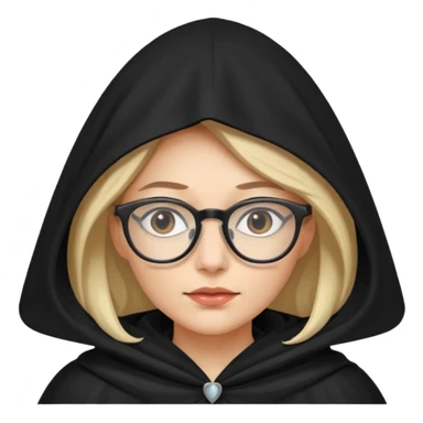 woman with glasses in cloak over head sticker