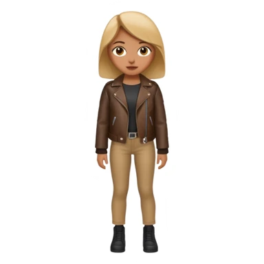 Girl in leather jocket, full body, different color sticker