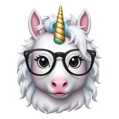 unicorn with black glasses sticker