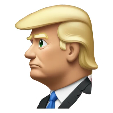 Donald trump looking at the American flag sticker