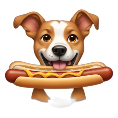 dog eating a hot dog sticker