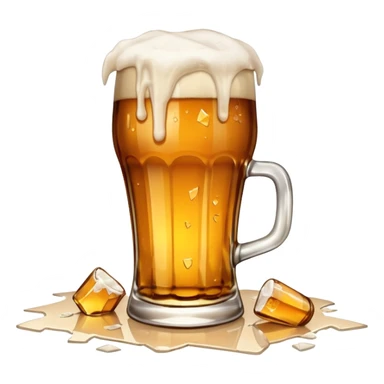 Broken beer glass spilled beer  sticker