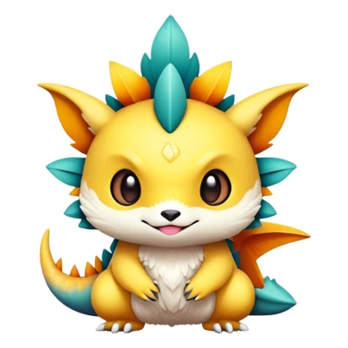 Exotic chibi Fakémon-creature sticker