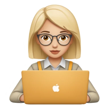 female UX designer with wireframes and laptop sticker