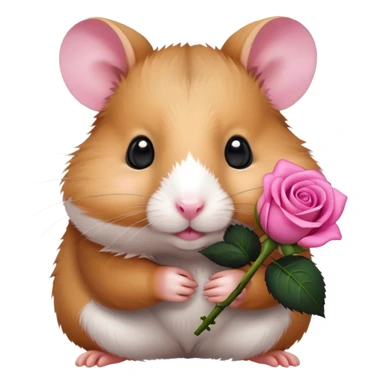 Hamster holding a black rose sticker