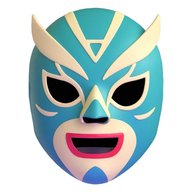 forest green, cream, and Carolina blue luchador mask sticker