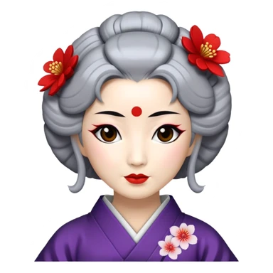 Geisha in her 40s with gray hair sticker