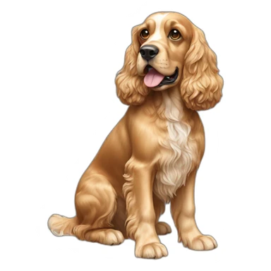 Dog-golden-english-cocker-spaniel-full-body-standing sticker