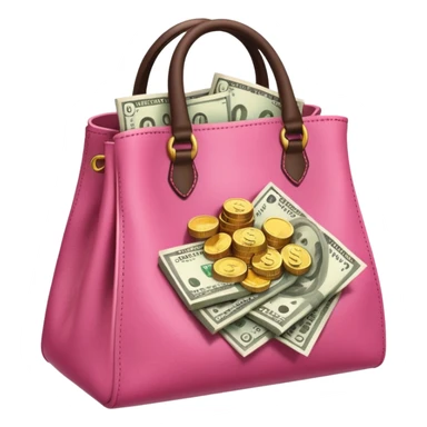 Pink bag full of money  sticker