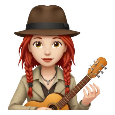 female red haired Musician with dreadlocks and fedora sticker
