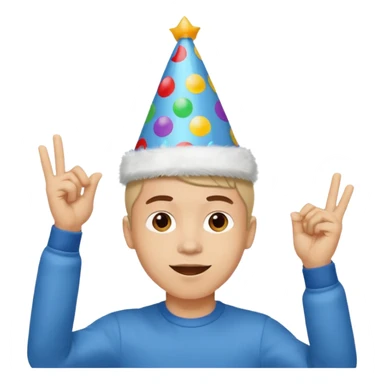 Young man doing celebration pose sticker
