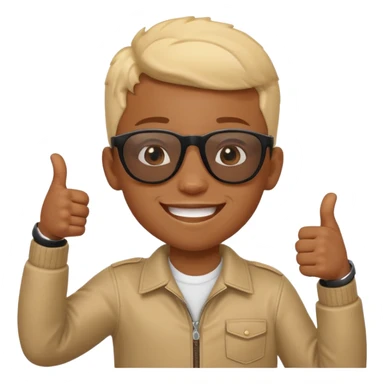 Creat light black kid with this "👍, 👈, 😀, 😎, reaction sticker