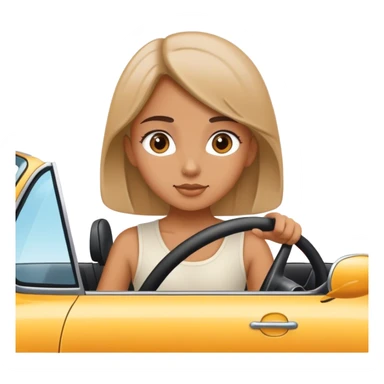 Girl driving a cute car sticker