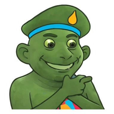 arms crossed holding neck laughing man sticker