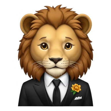 lion black tie sticker
