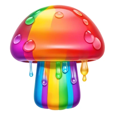 gummy neon rainbow melting mushroom  sticker