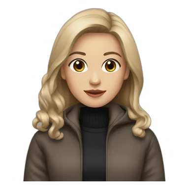 My girlfriend in a My brunette girlfriend in a black coat and beige sweatshirt sticker