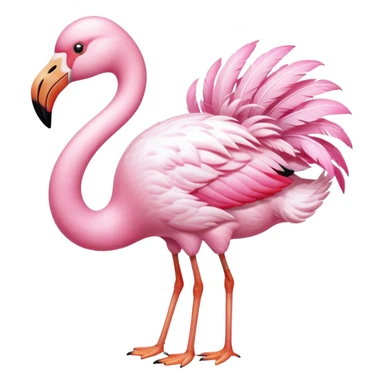 White flamingo pooping sticker