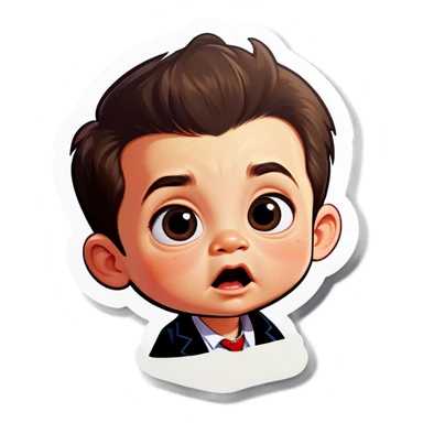 Toddler that looks like man  sticker
