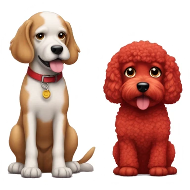 CLIFFORD RED DOG with tiny poodle sticker