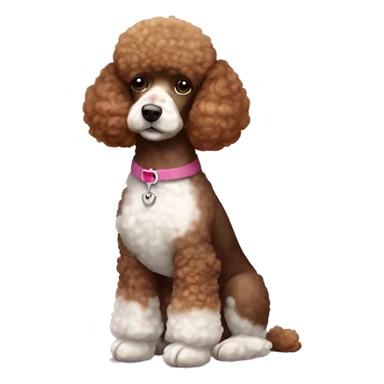 multi - colored brown and white mini poodle with teddy bear haircut sticker