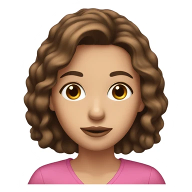 Pretty brown haired woman with brown eyes holding a pink weed pen  sticker