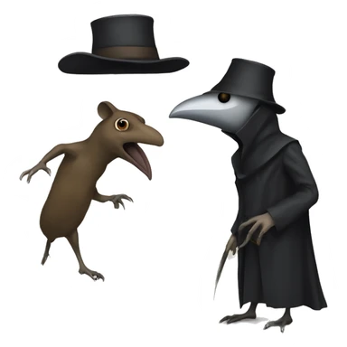 plague doctor holding a rat sticker