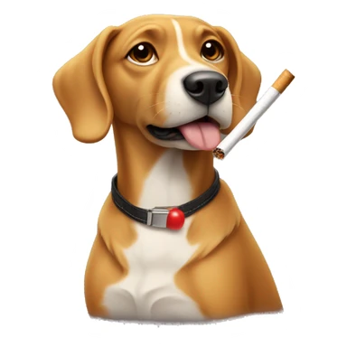 Dog with a cigarette  sticker
