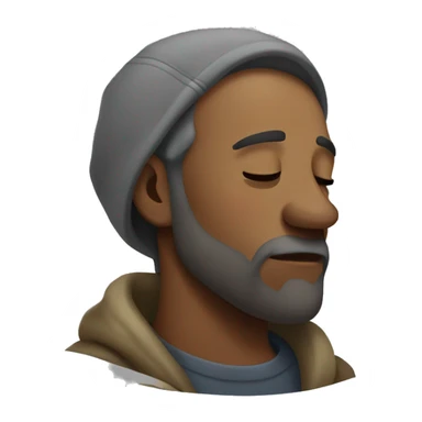 Homeless man asleep sticker