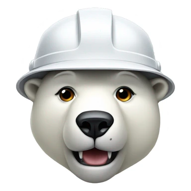 polar bear head in a hardhat sticker