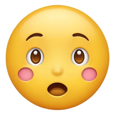 yellow round emoji with a simple surprised expression sticker